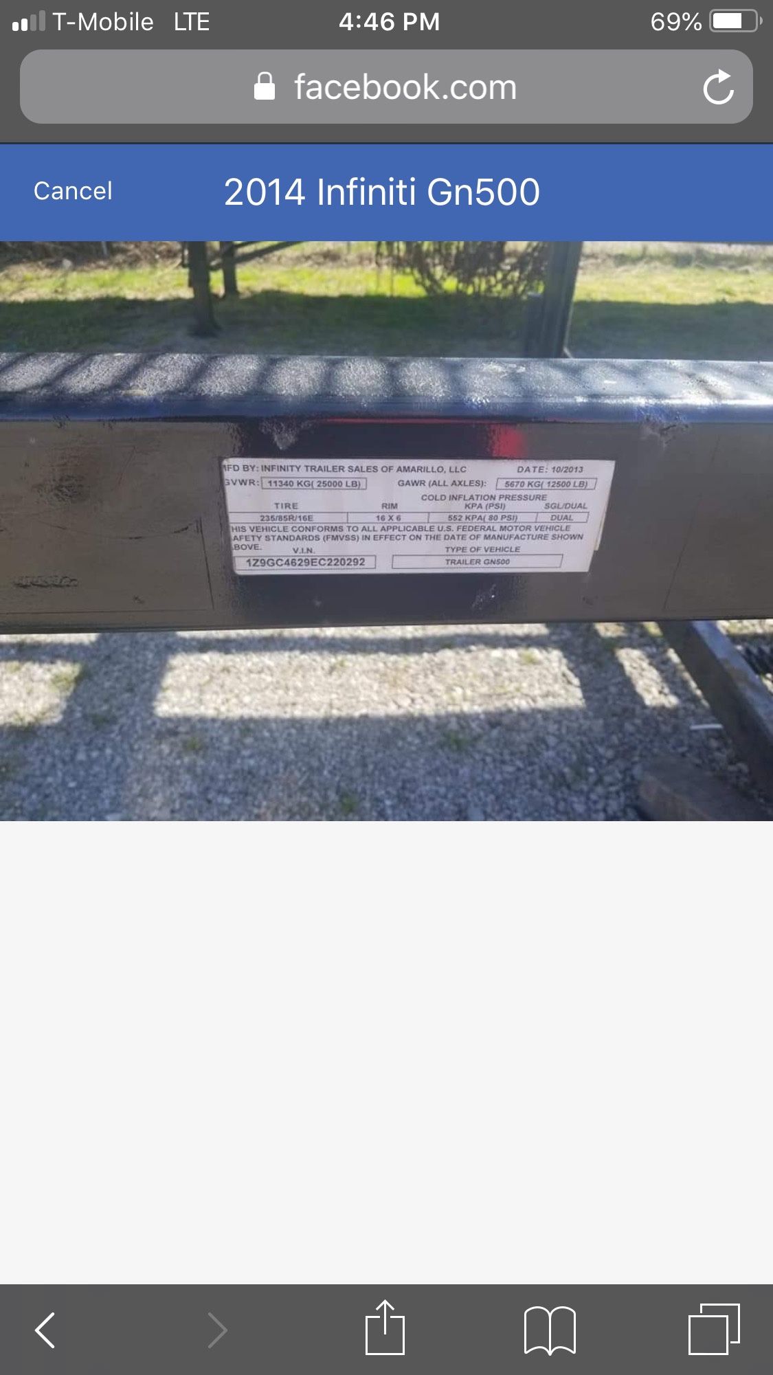 2014 Infinite GN500 5 Car Trailer