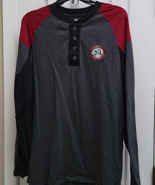 VNDS Men's Harley Davidson V-Neck Long Sleeve Shirt SIZE M