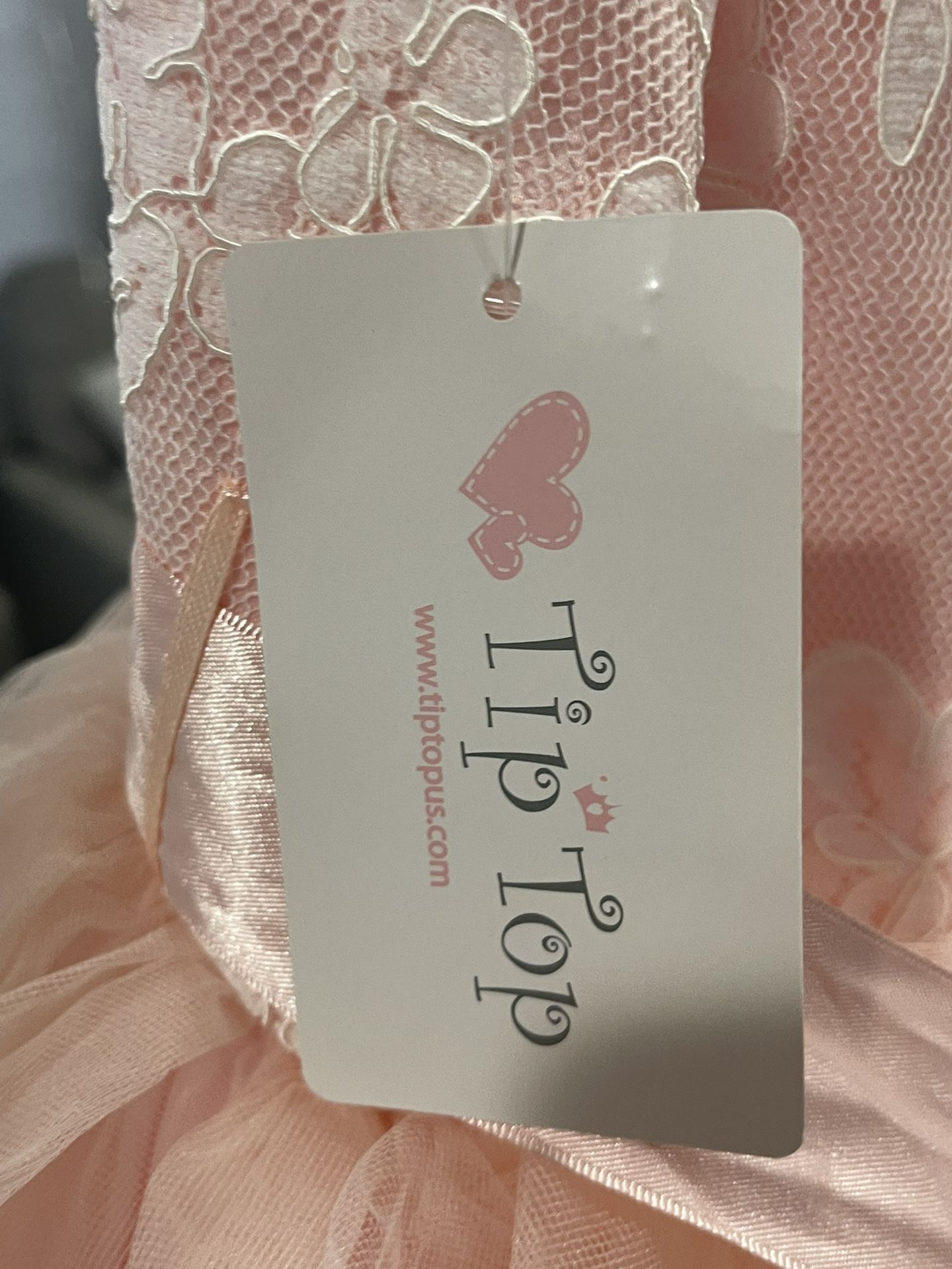 Girls Dress Style 5722 - Satin and Tulle High-Low Dress in Blush