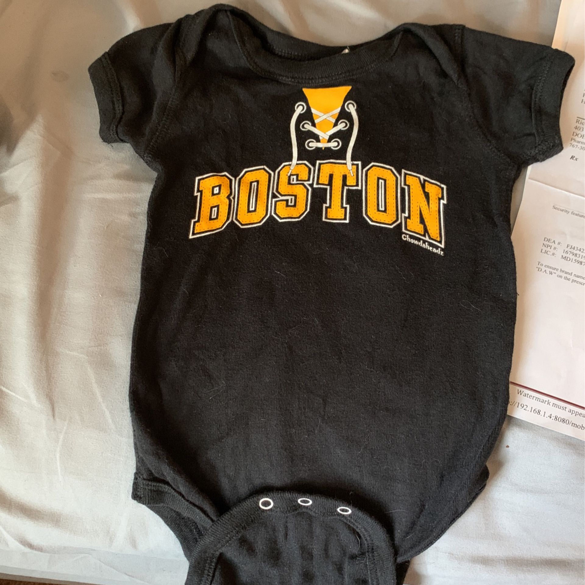 Brand New With Tags Bruins Baby Boy- Snow Suit And Onesie 