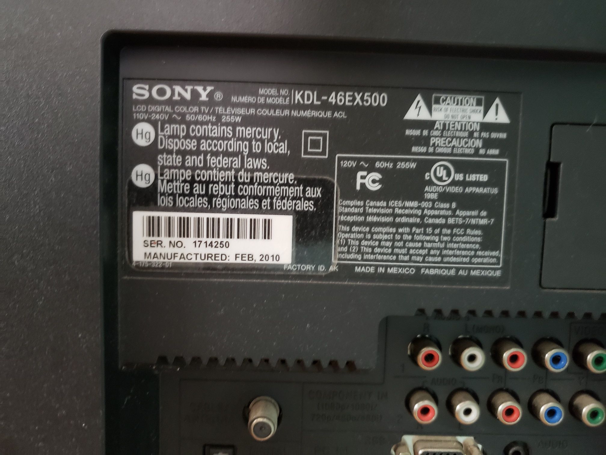 Sony Bravia 46in LCD HDTV