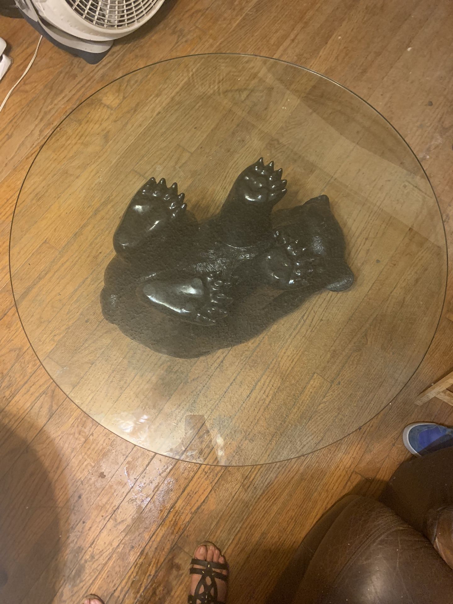 AWESOME UNIQUE SCULPTURAL BLACK BEAR COFFEE TABLE -1970’S