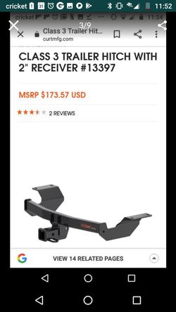 Curt Class 3 Trailer Hitch w/a 2" reciever***NEW, OPEN BOX, NEVERRR USED!!***FITS 2017-2019 Honda CR-V (Only!)👌😉👍 Thumbnail
