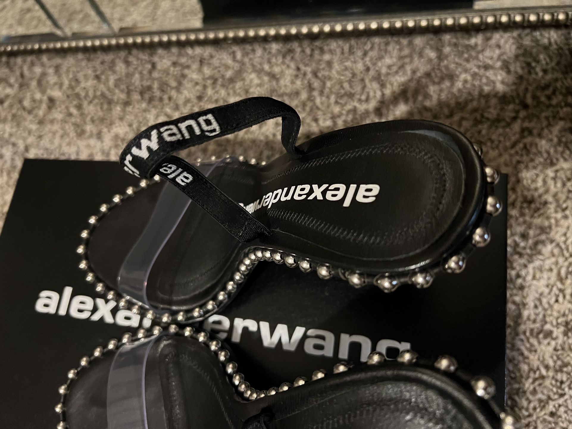 Alexander Wang Nova Logo Black Heels