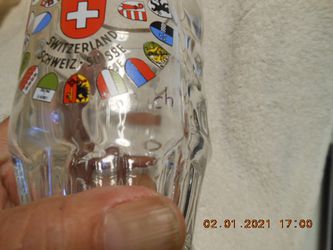 New Switzerland Souvenir Glass Mug/Stein w/Cities Coats of Arms Schwitzerland-Schweiz-Suisse Thumbnail