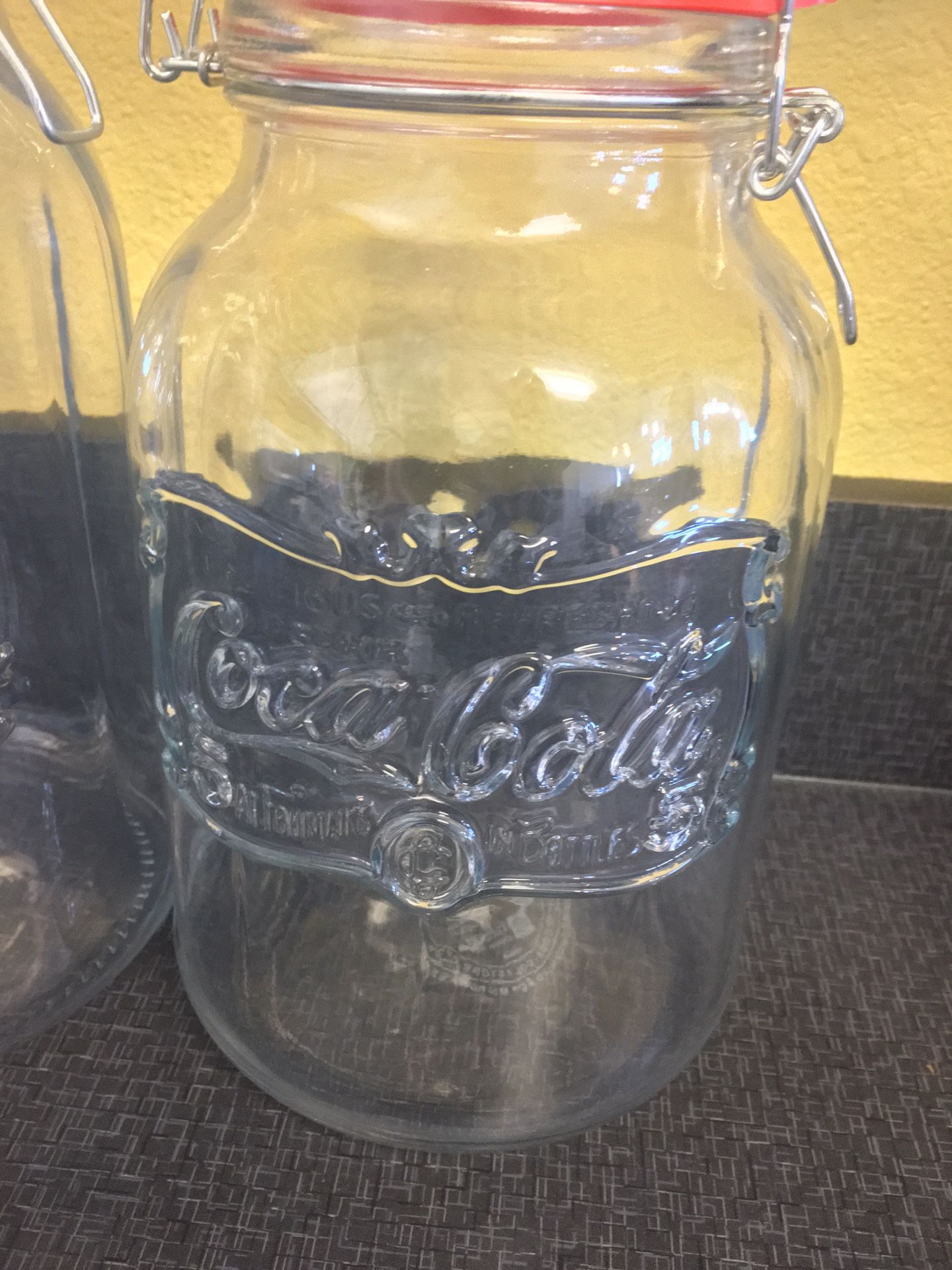 Set of 2 Coca Cola lidded mason jars