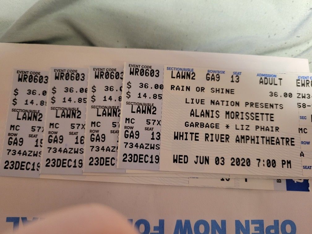 4 Tickets To Alanis Morissette Concert