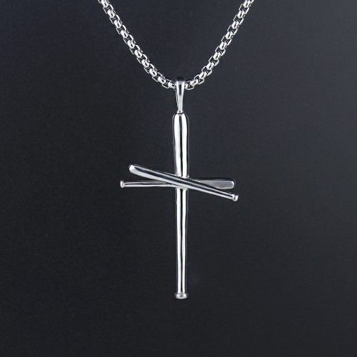 "Punk rivet nail cross couple pendant necklace for women/men, N90201P218