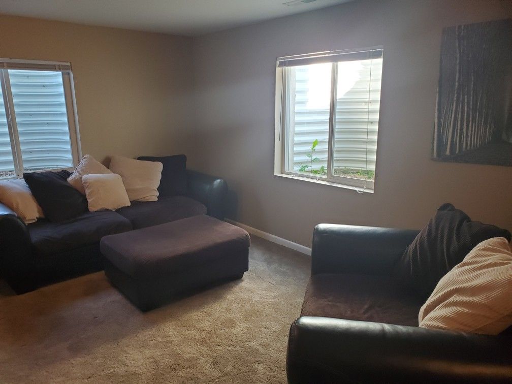 Couch Ottoman and Oversized chair