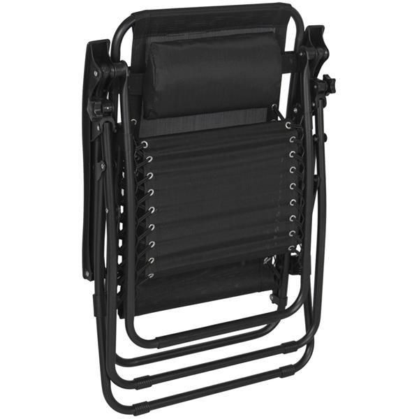 2pcs Plum Blossom Lock Portable Folding Chairs with Saucer Black