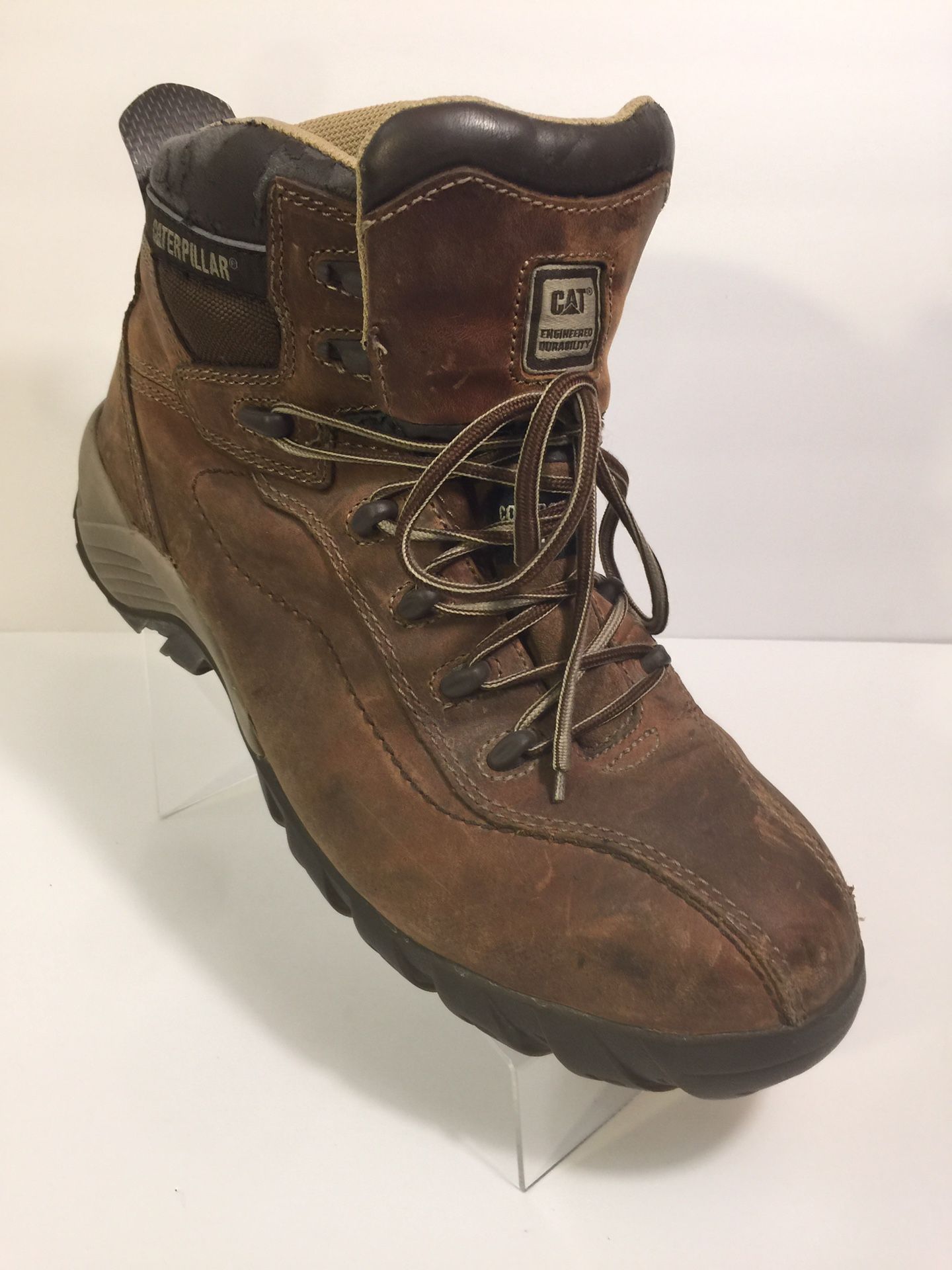 Caterpillar ASTM F2413 Steel Toe Men's Size 11 Brown Leather Work