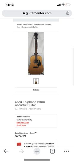 Epiphone PR-100 NS Acoustic Guitar Thumbnail