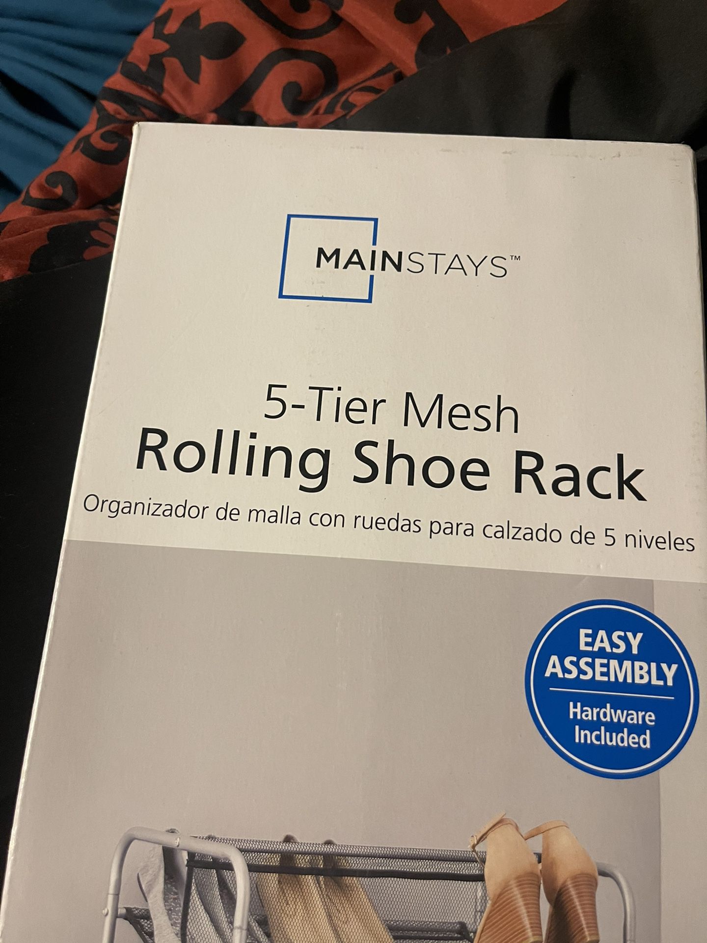 5-tier Mesh Rolling Shoe Rack 
