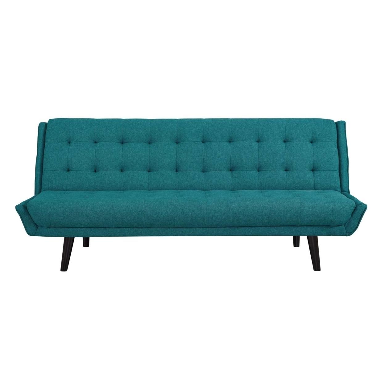 Glance Tufted Convertible Fabric Sofa Bed (3093-TEA)