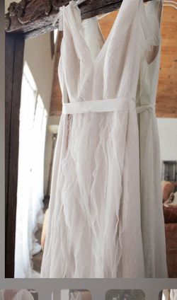 Pleated Tulle Flutter-Back Plus Size Wedding Dress WHITE BY VERA WANG Thumbnail