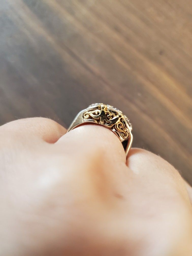 Vintage Two-toned Diamond Wedding Ring