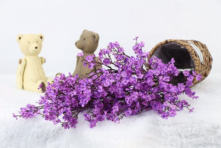 Cloth Artificial Flowers 6 Bundle European, Color: Purple-6pcs