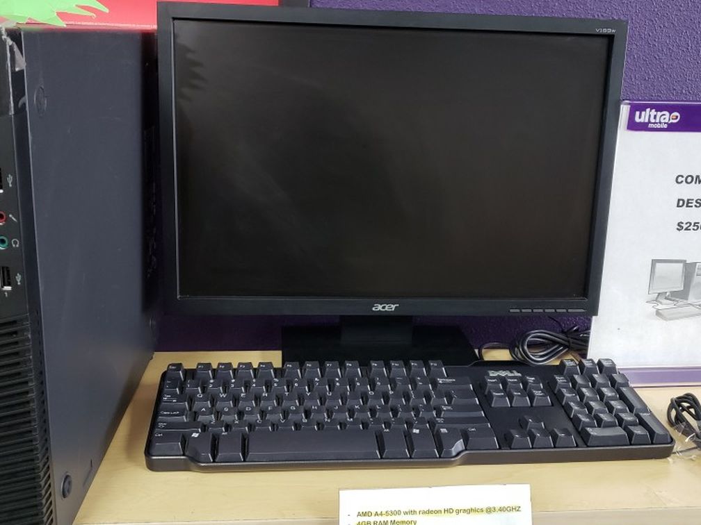 Lenovo Thinkcentre M Series Desktop "22 Monitor With Radeon 7480D Graphics