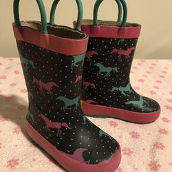 Girls Toddler Rain Boots, Size 5 Thumbnail