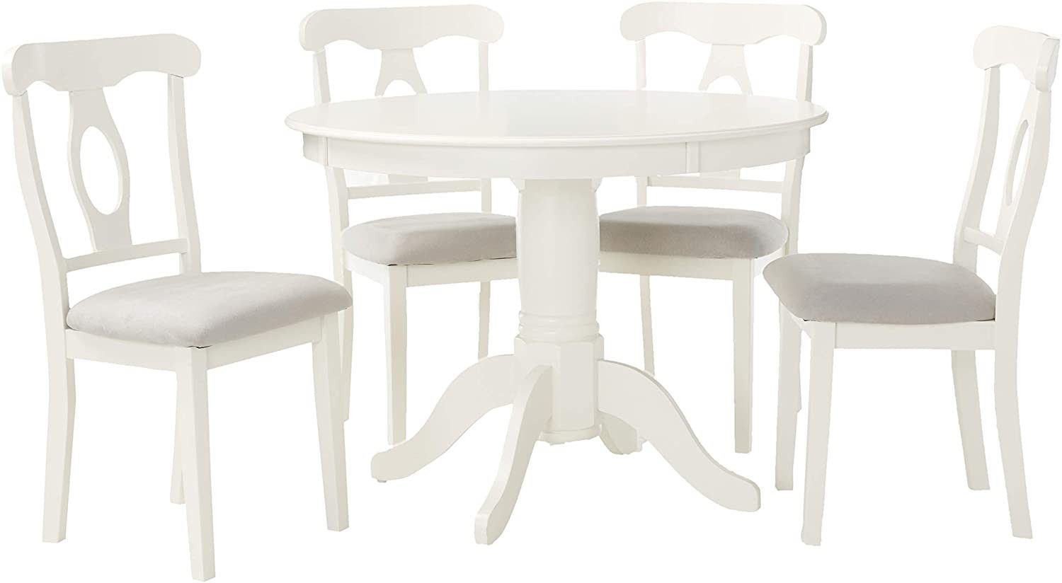 Traditional Elegant Design Dining Set, White/Gray