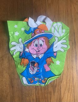 Vintage 1980s McDonald’s Vinyl Halloween Trick Or Treat Bags (Ghost & Witch) Thumbnail