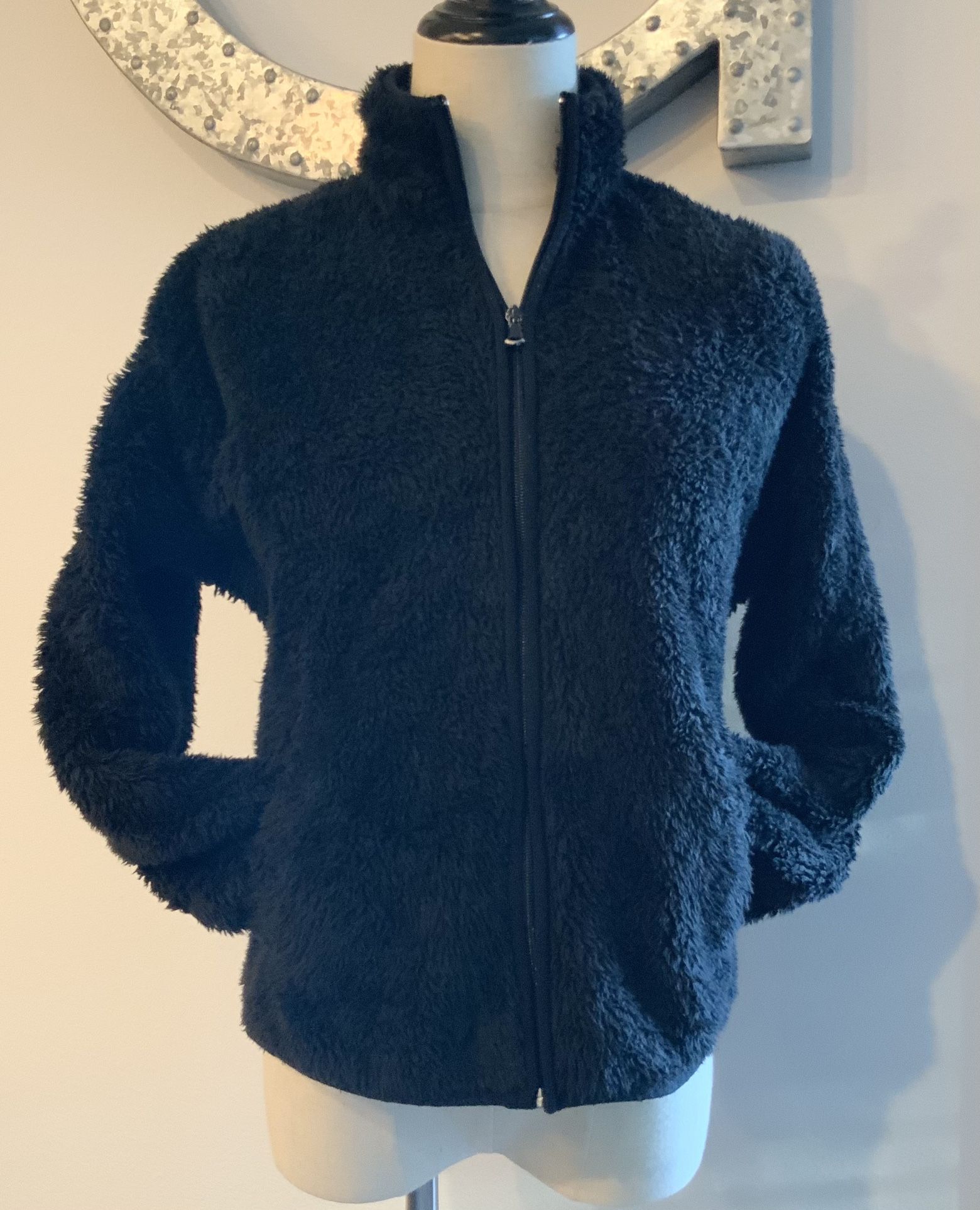 Forever 21 Women’s Fleece Sherpa Full-Zip Jacket Black Sz: Small