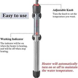 HITOP 50W 100W 300W Adjustable Aquarium Heater, Submersible Fish Tank Heater Thermostat with Suction Thumbnail