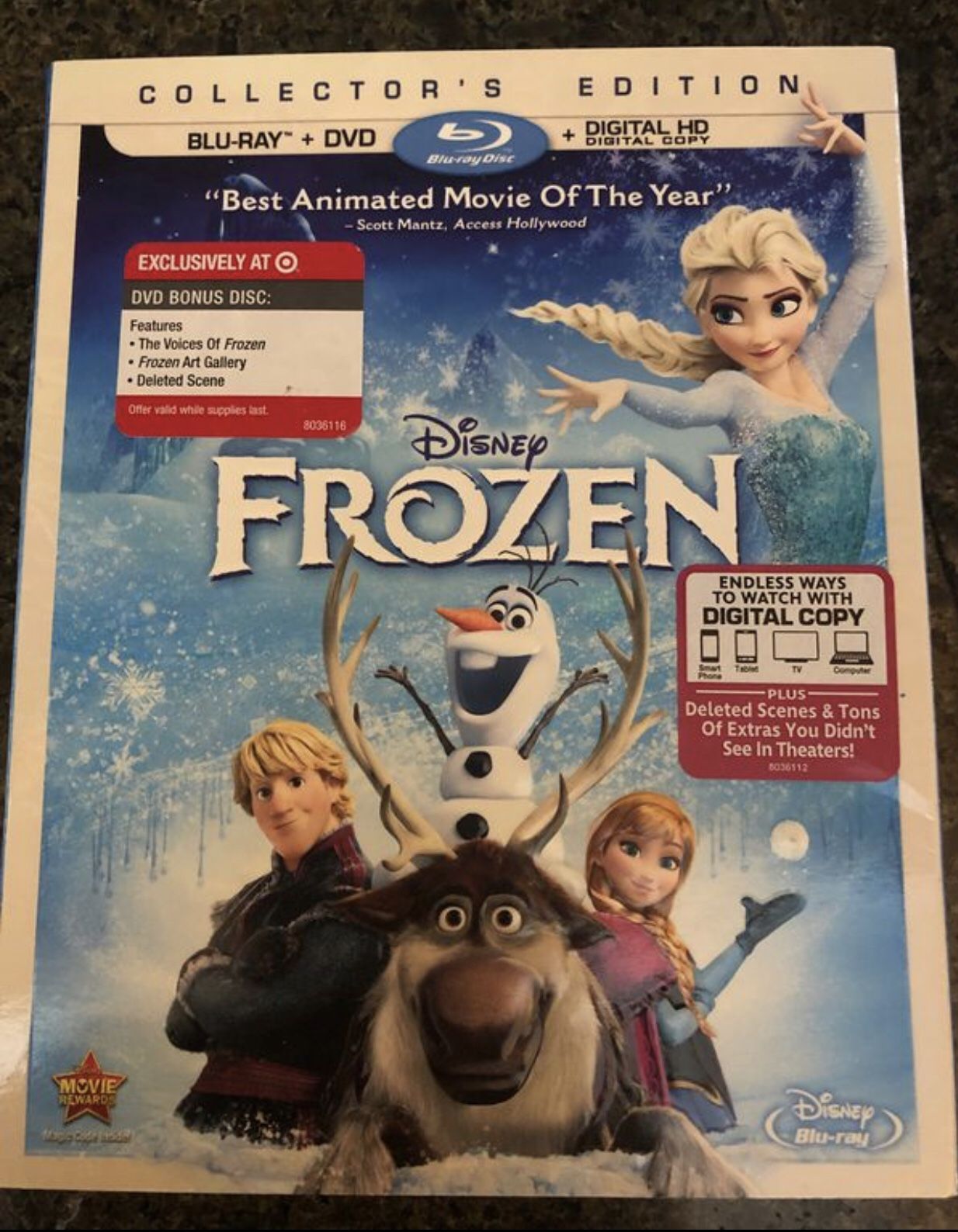 FROZEN -only Blu-ray (no digital hd -no dvd)