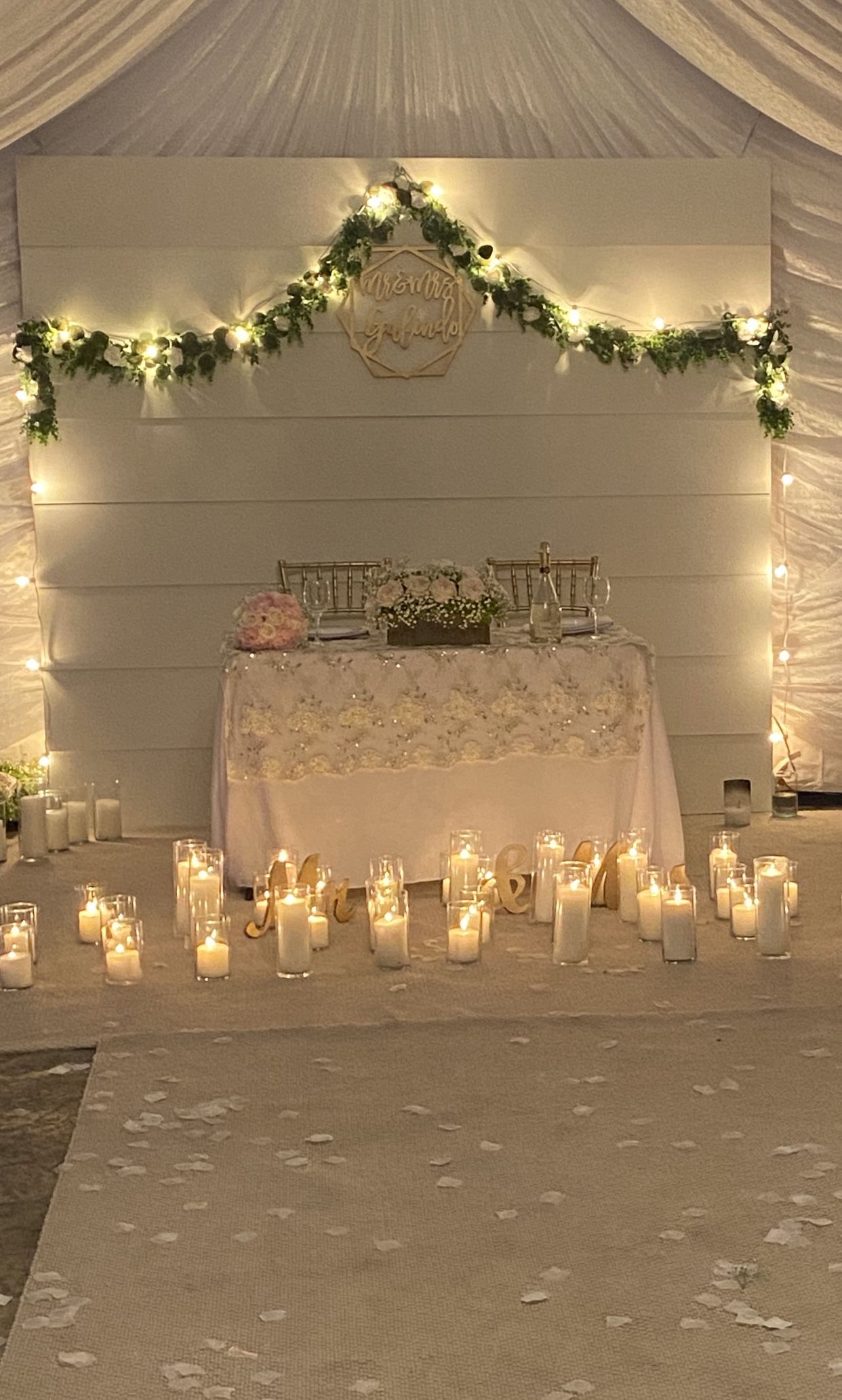 White Wood Backdrop For Wedding Or Baptism