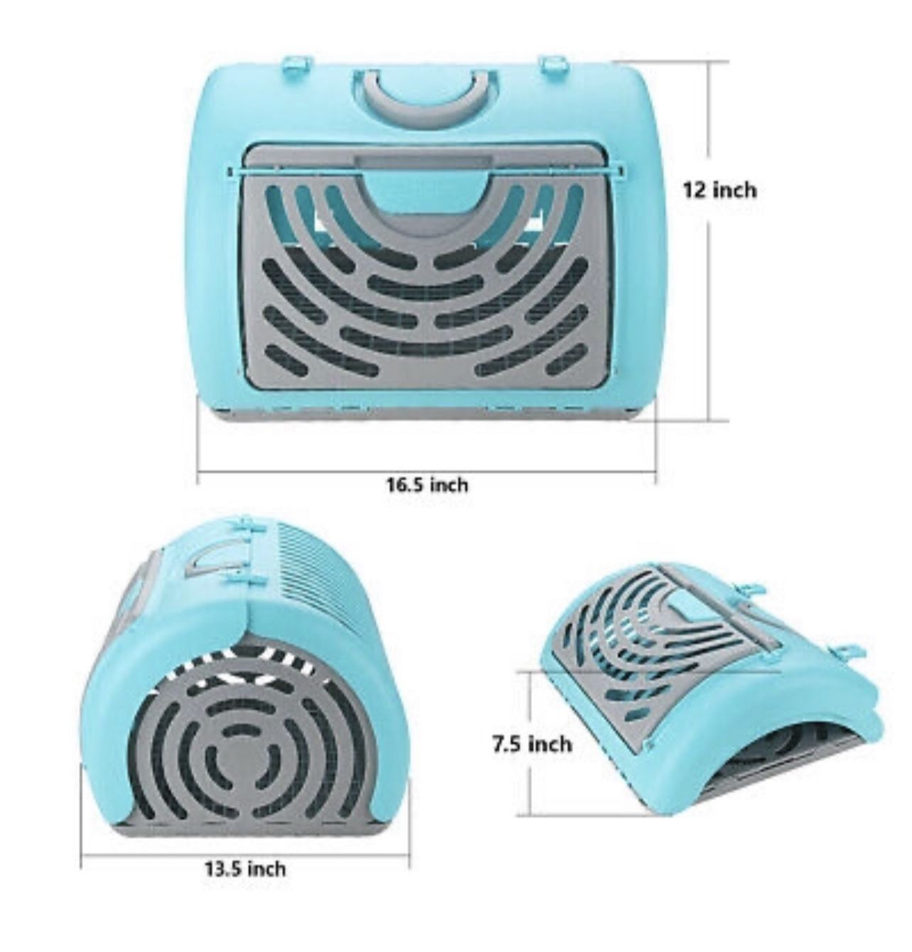 Butizone Foldable Travel Cat Carrier, Extra Large Side Opening Door Plastic Collapsible Pet Carrier, Safe and Comfortable for Cats and Dogs, Pink and