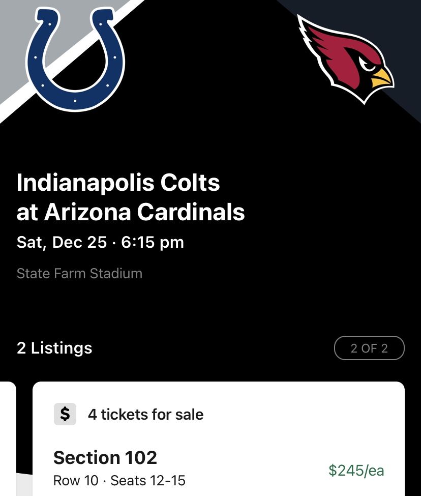 Arizona Cardinals vs Indianapolis Colts
