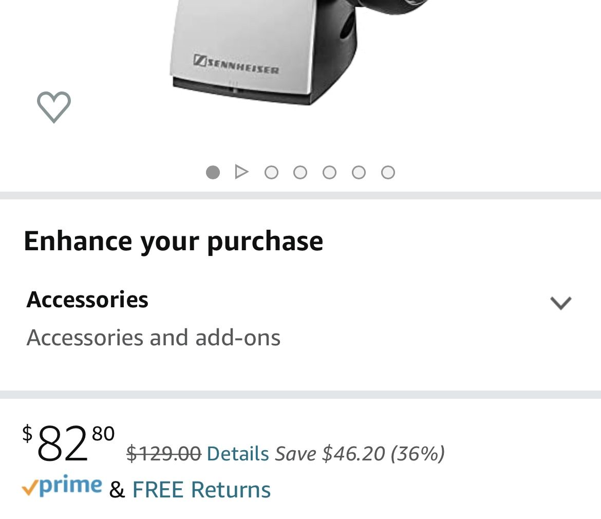 Sennheiser RS120 II On-Ear Wireless RF Headphones with Charging Cradle