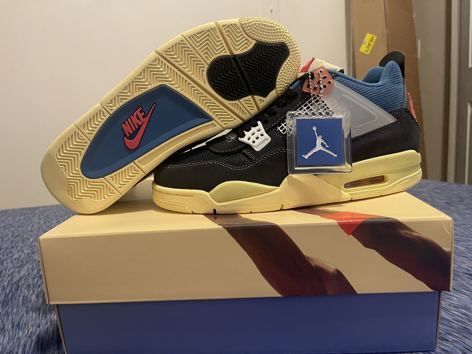 Jordan 4 Retro Union Off Noir Fresh Out The Box Band New