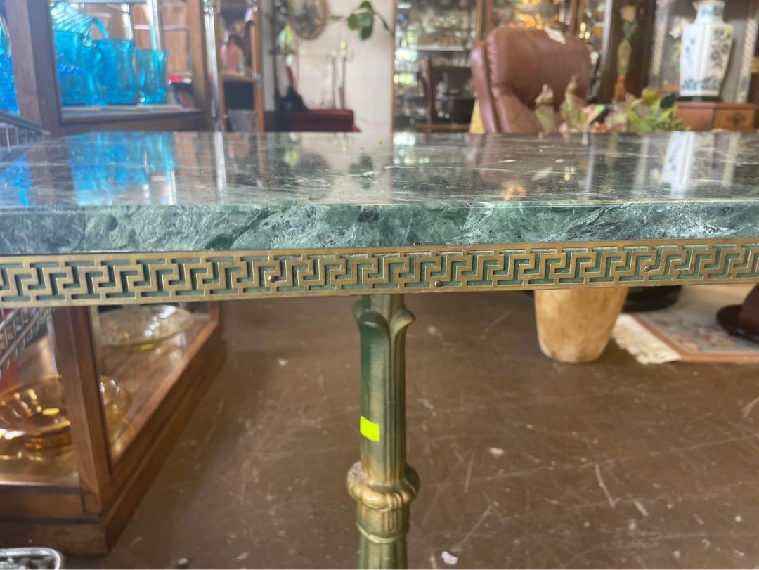 BEAUTIFUL Antique Marble Top Console / Entry Table W/ Cast Iron Legs 