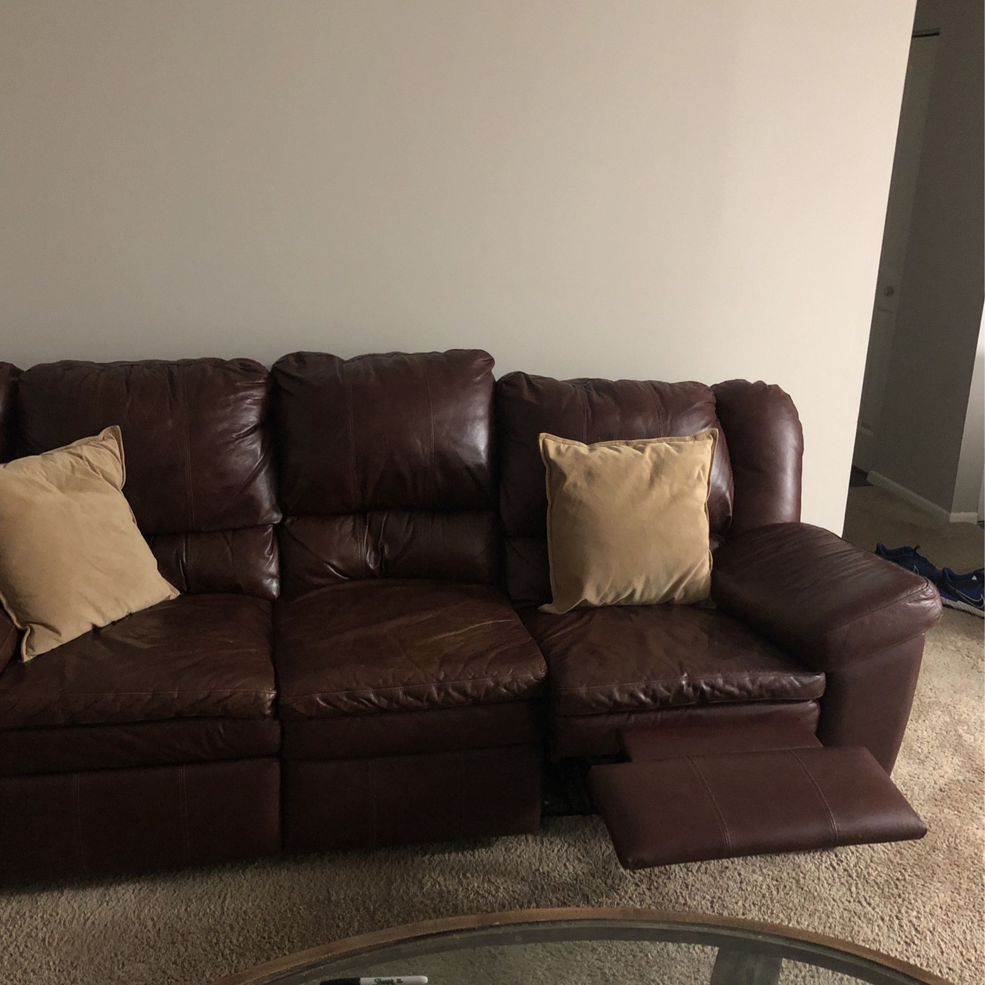 Reclining Leather Couch 
