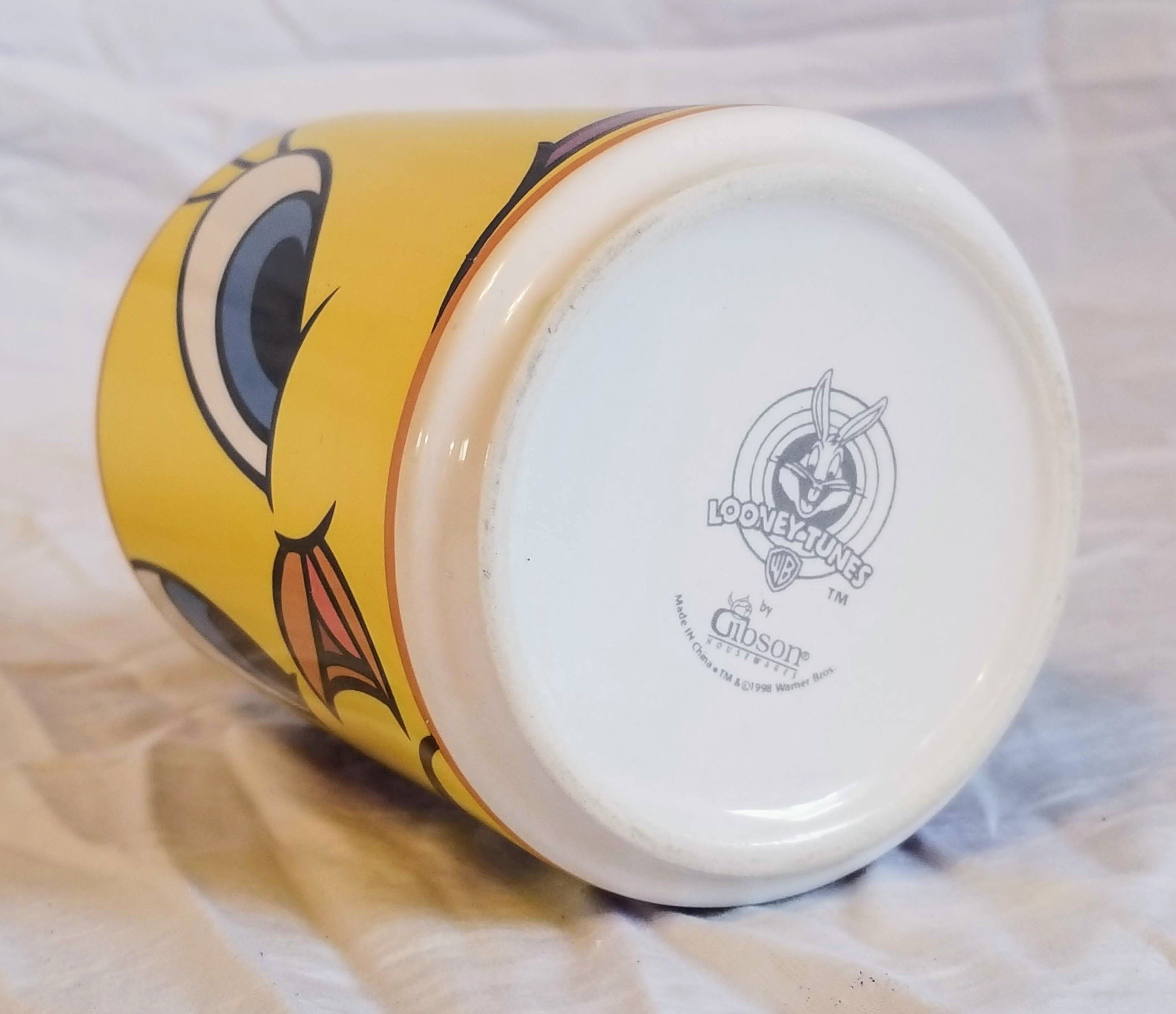 Vintage Official Warner Bros Tweety Bird Coffee Mug Looney Tunes Ceramic