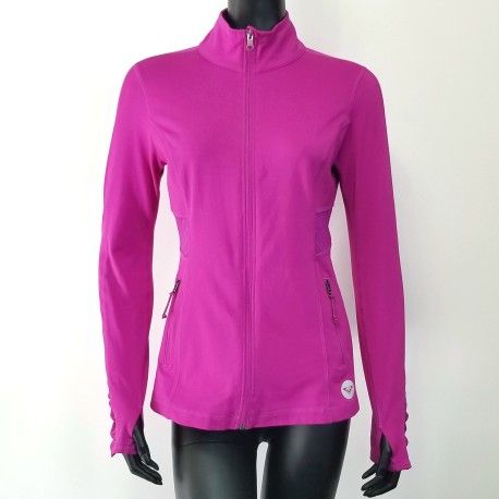 ROXY Fuchsia Performance Zip Jacket + Thumb Holes Medium