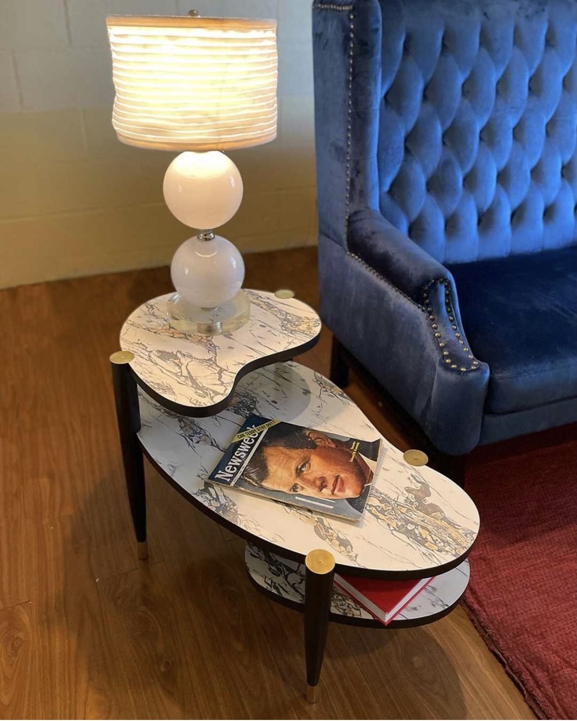 Vintage Matching 1950s Marbleized Side Tables.