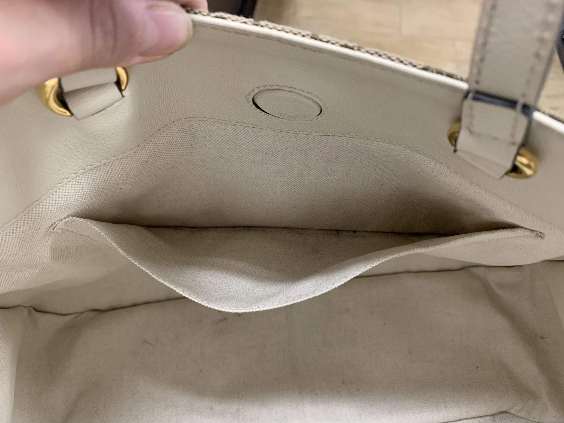 Gucci White GG Tote 1955 Horsebit