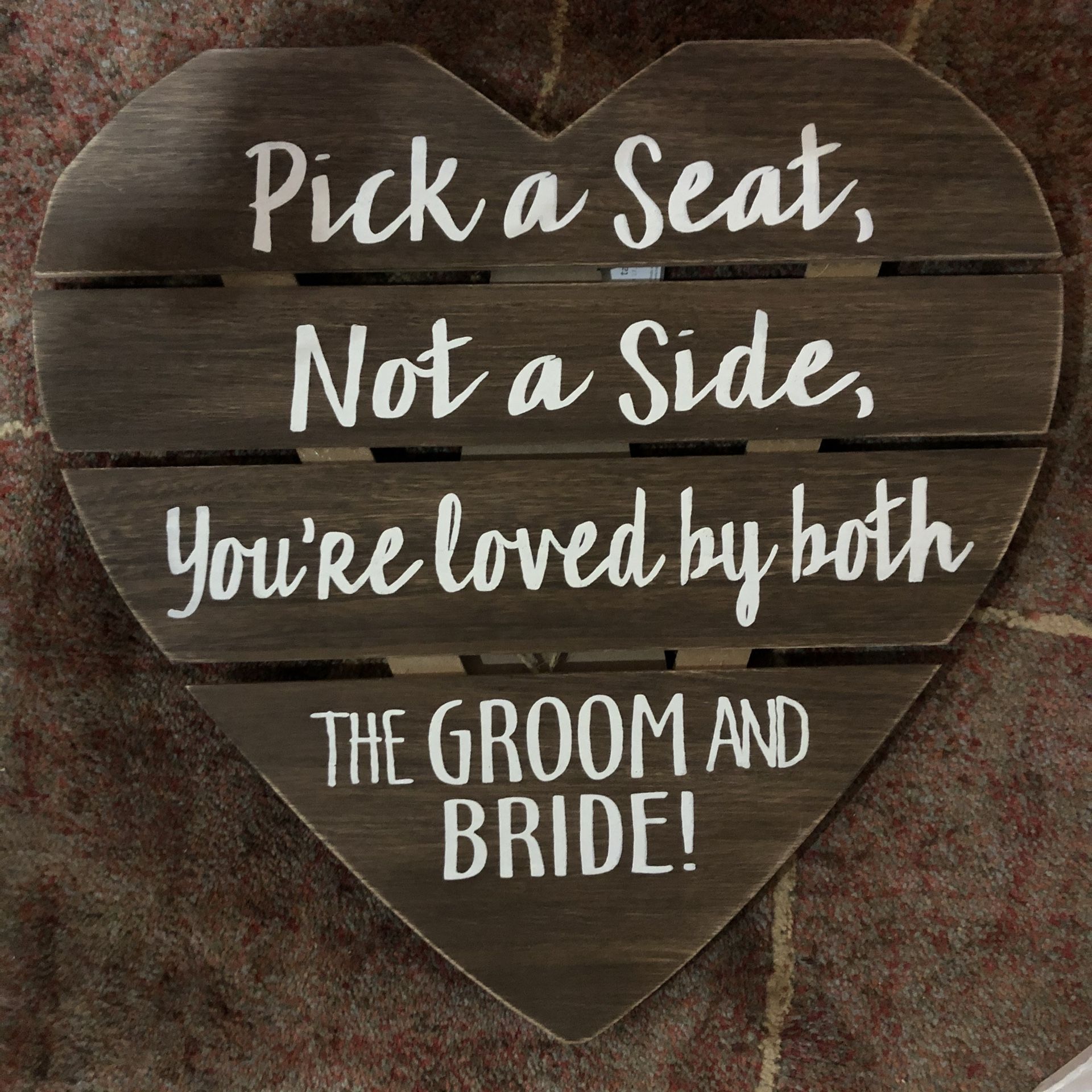 “Pick A Seat Not A Side” Sign