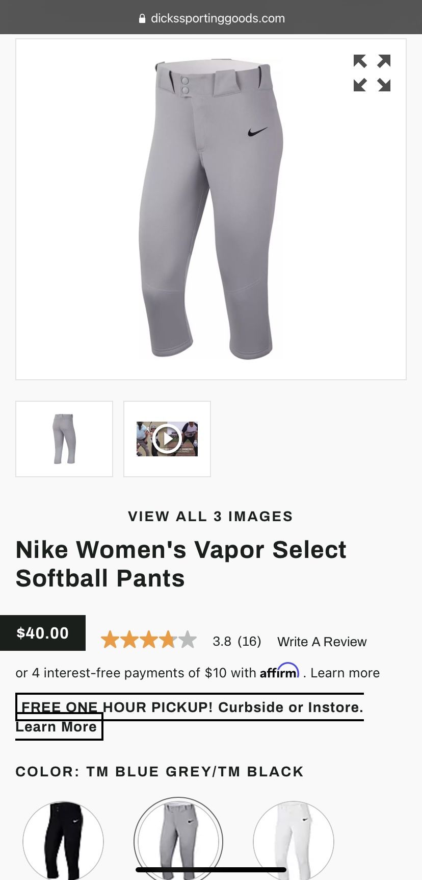 New Women’s Nike Dri Fit Softball Baseball Pants 2XL