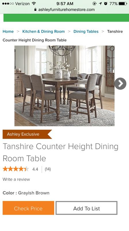 Ashley Furniture Tanshire Dining Room, Ashley Tanshire Dining Table