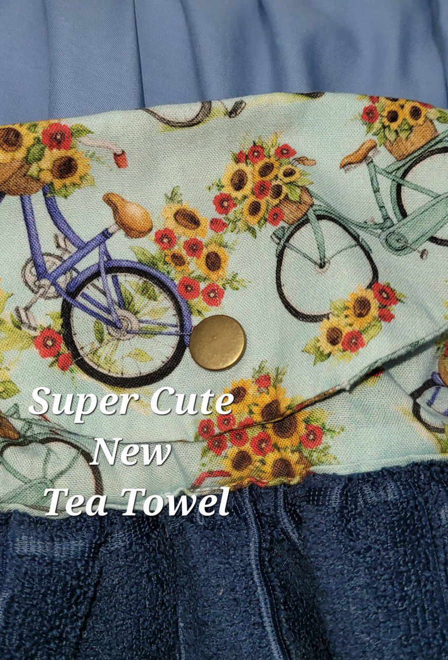  Brand New Cute Bicycle Tea Towel.   Less for Local Pick U