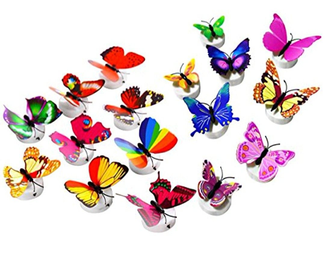 12 packs LED Flashing Lamp Butterflies Night Light Butterfly Decoration