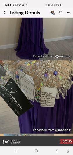 Milano Formals Purple Size 12 Wedding Prom Formal Thumbnail