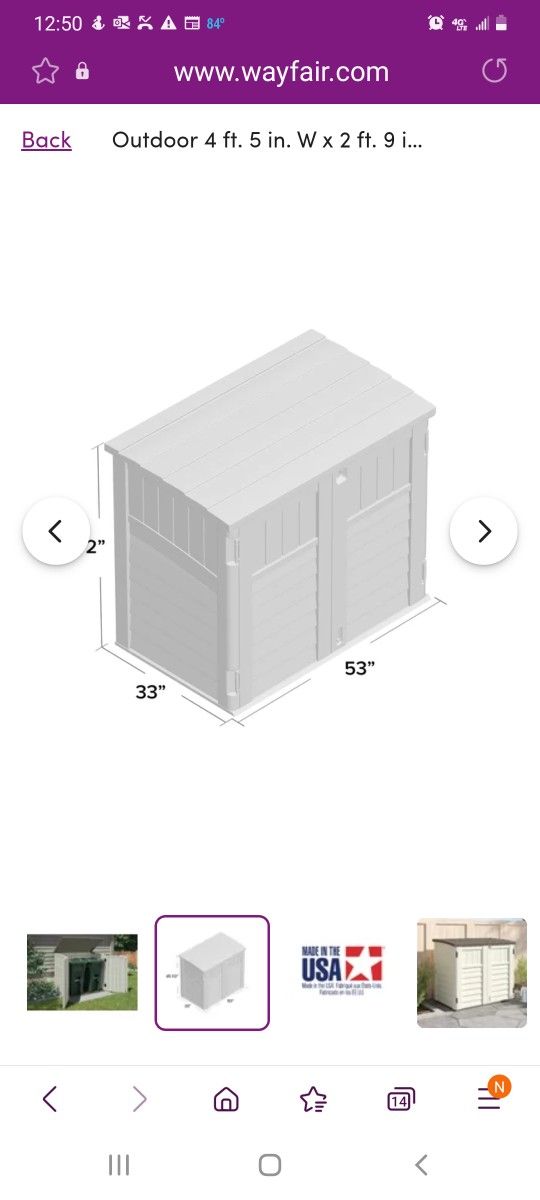 New In Box Storage Shed