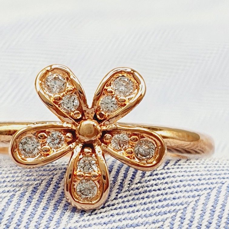 "Hot Sweet Dainty Flower Tiny Round CZ Thin Rings for Women, VP1679
