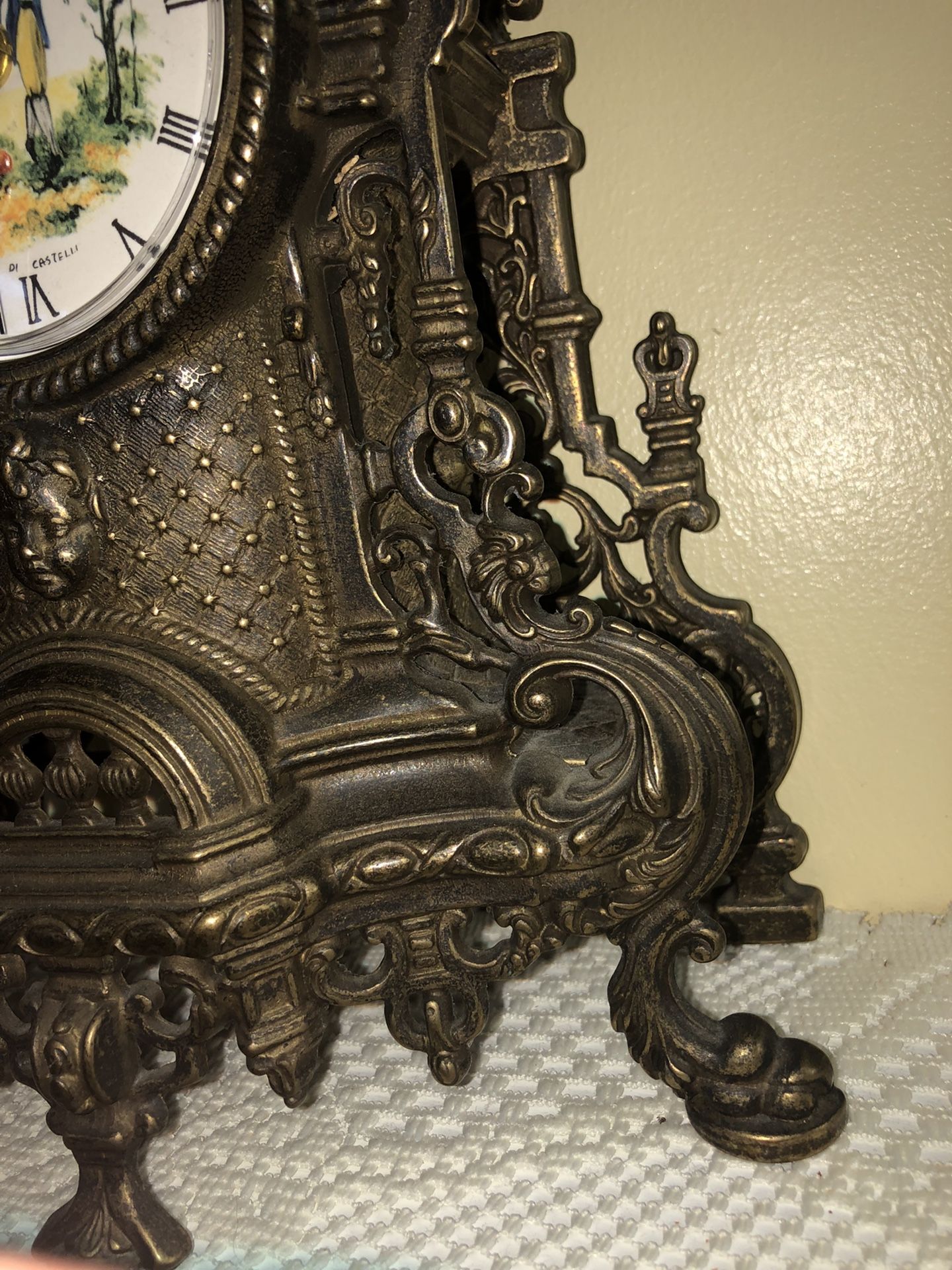 Antique Mantle Clock w/ Candelabra