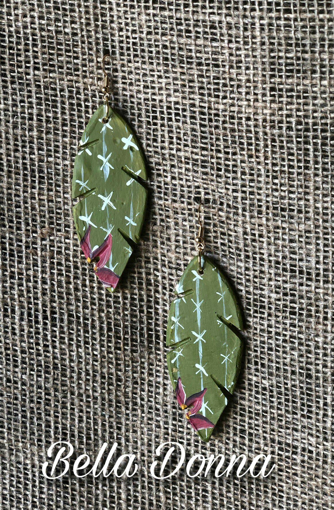 Cactus Feather Ceramic Earrings