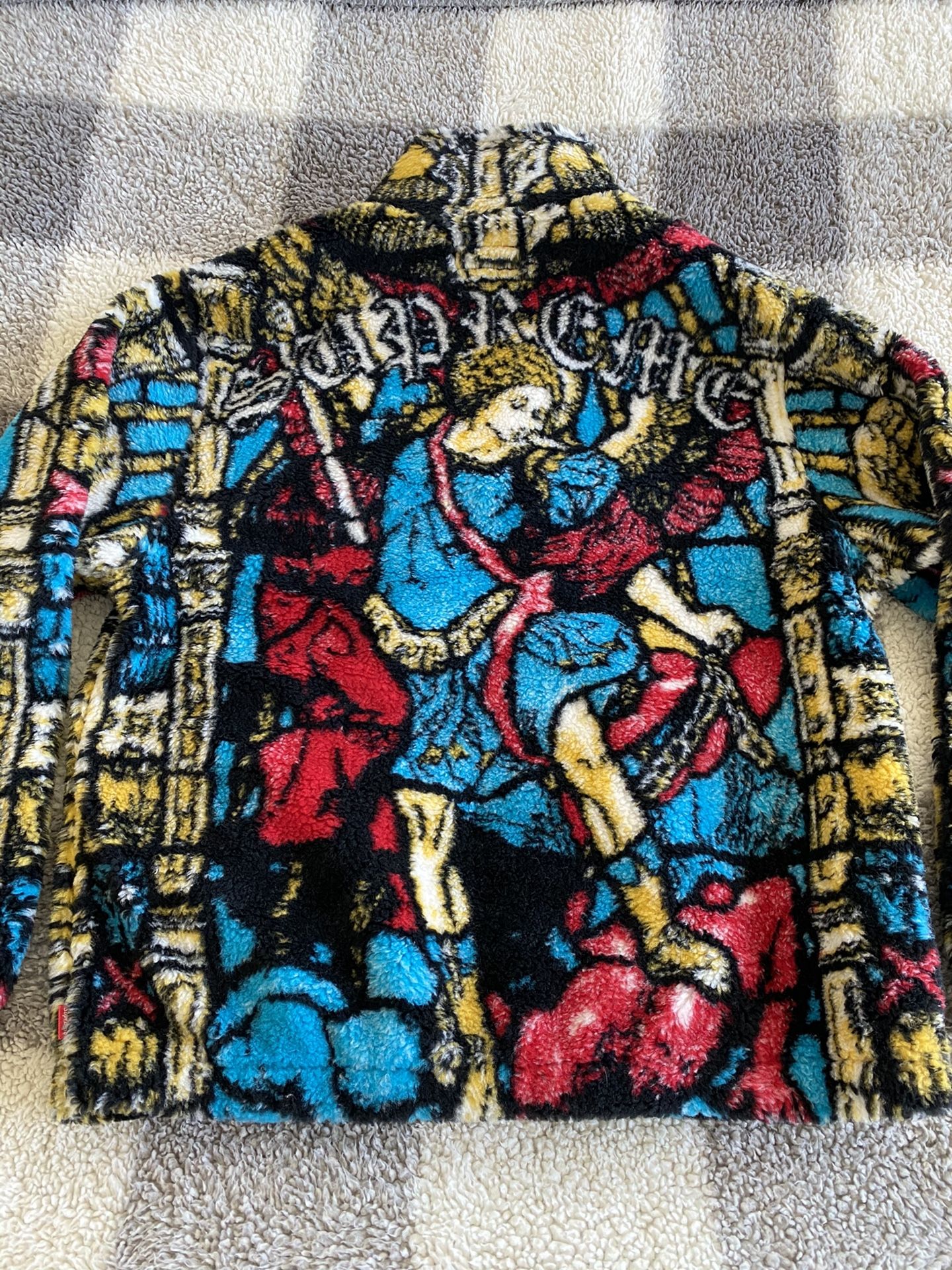 Supreme Saint Michael Fleece Jacket Medium Multicolor White Colorway